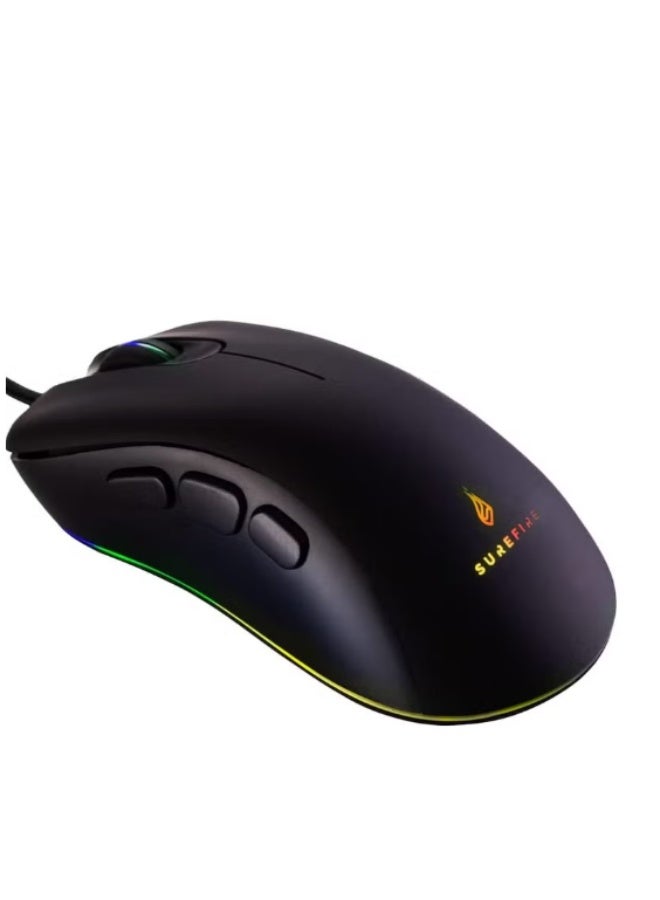 شور فاير ماوس الألعاب SureFire Condor Claw 8 أزرار I ماوس ألعاب I إضاءة RGB I ماوس كمبيوتر 6400 DPI I 8 أزرار قابلة للبرمجة I USB 3.2 GEN 1 و USB 2.0 I ويندوز، ماك وكونسول I مدعوم من Verbatim - Image 1