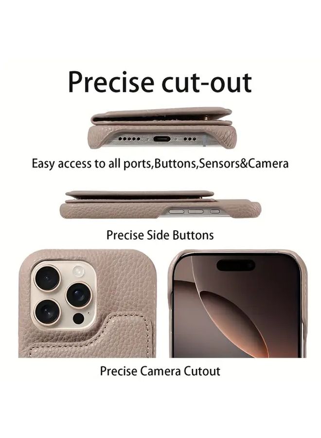 Rose Golden Faux Leather Magnetic Flip Phone Case For iPhone 12 Mini With Card Slots Drop Protection - Image 3