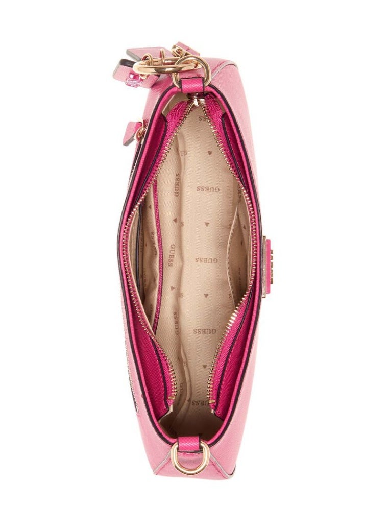 جس حقيبة كتف GUESS Noelle Saffiano - أناقة وردية في كل تفاصيلها - Image 4