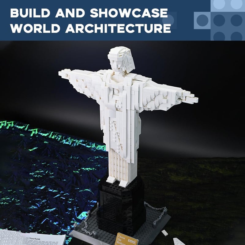 ArtorBricks Christ The Redeemer Building Set, 973 Pcs Large Scale Architecture Model Kit for Adults, Gift Idea, 7" W x 16.7" H Display Statue - Image 5
