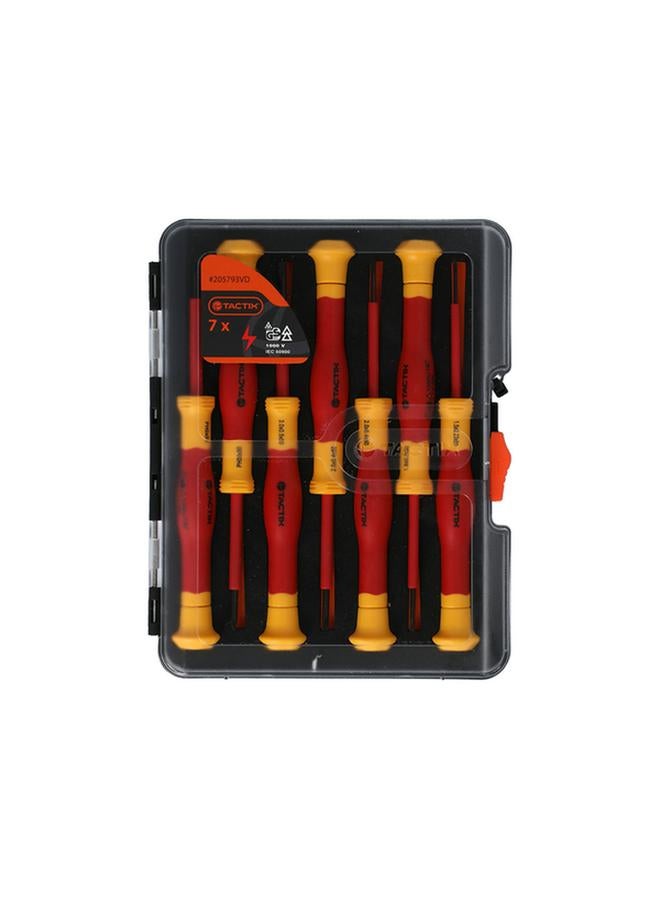 Tactix 7-Piece Insulated Precision Screwdriver Set Red and Yellow 205793VD  - Image 1