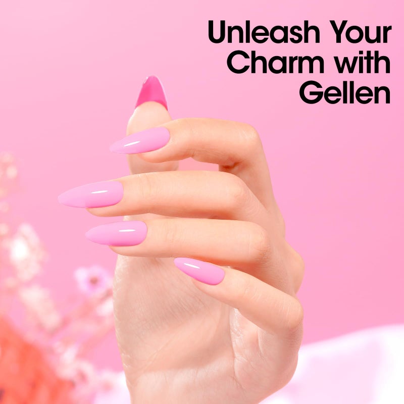 Gellen Pink Gel Nail Polish, 18ML 1Pc Pink Purple Gel Polish Soak off UV LED Nail Lamp Pink Nail Polish for Spring Summer Salon DIY Nail Art Manicure at Home Holiday Gift for Women, 0.61 Fl Oz - Image 3