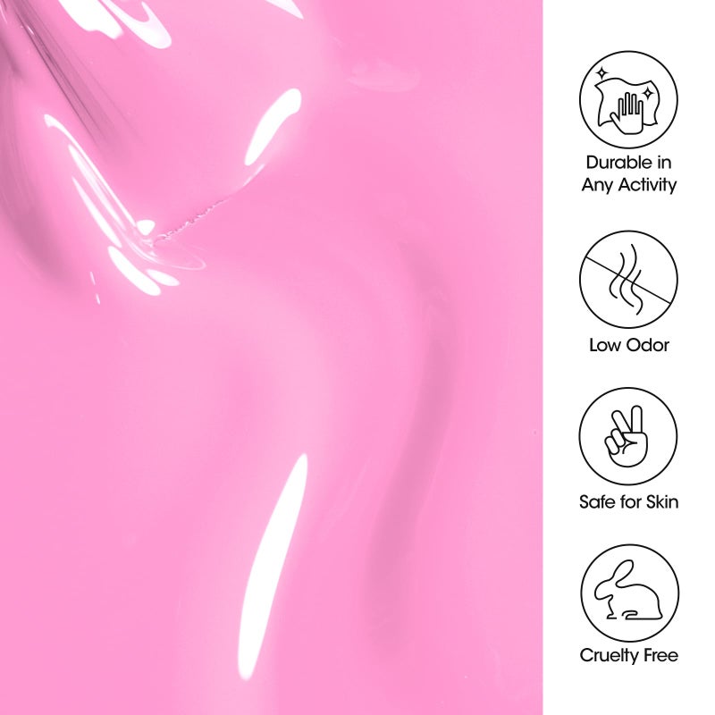 Gellen Pink Gel Nail Polish, 18ML 1Pc Pink Purple Gel Polish Soak off UV LED Nail Lamp Pink Nail Polish for Spring Summer Salon DIY Nail Art Manicure at Home Holiday Gift for Women, 0.61 Fl Oz - Image 2