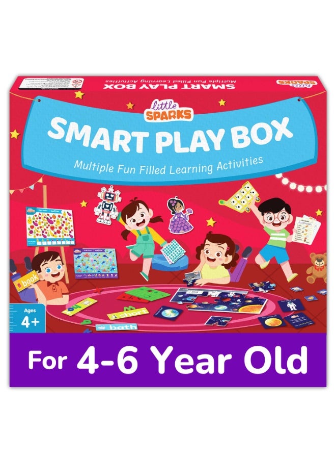 Smartivity 5-in-1 Montessori Play Box Kids 4-6 Years | 5 Educational Activities Kit Birthday Gift for Boys & Girls I Brain Boosting Toy I Builds Vocabulary, Matching, Counting Skils 4 to 6 Years Old - Image 1