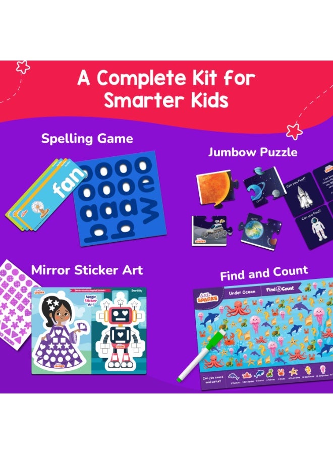 Smartivity 5-in-1 Montessori Play Box Kids 4-6 Years | 5 Educational Activities Kit Birthday Gift for Boys & Girls I Brain Boosting Toy I Builds Vocabulary, Matching, Counting Skils 4 to 6 Years Old - Image 2