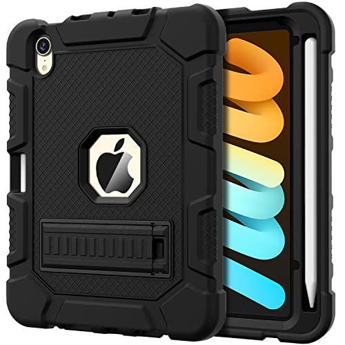 Azzsy Case for iPad mini 7 A17 Pro 2024 / iPad mini 6 2021 8.3 Inch, Heavy Duty Shockproof Rugged Protective Case for iPad mini 7th/6th Generation 8.3", Black - Image 1