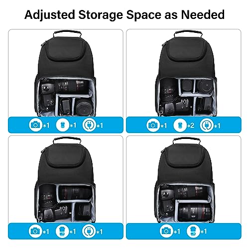 MOSISO Camera Sling Bag DSLRSLRMirrorless Camera Case Crossbody Photography Backpack with Tripod HolderRemovable Modular InsertsPU Handle Compatible with CanonNikonSony Black - Image 3