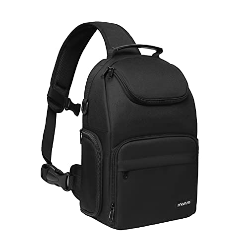 MOSISO Camera Sling Bag DSLRSLRMirrorless Camera Case Crossbody Photography Backpack with Tripod HolderRemovable Modular InsertsPU Handle Compatible with CanonNikonSony Black - Image 1