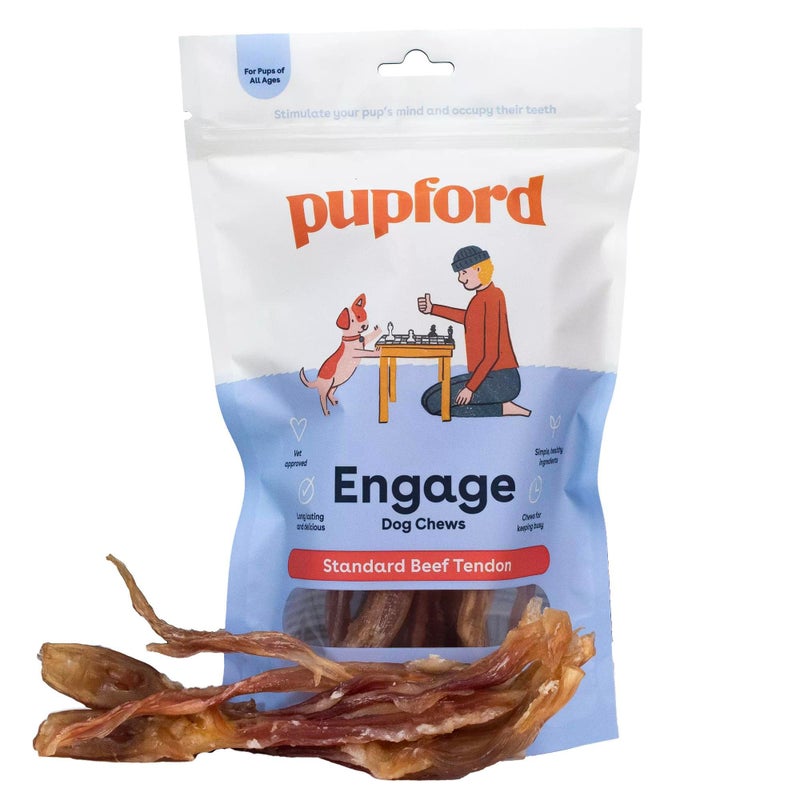 Pupford Standard Beef Tendon Chews for Dogs Puppies AllNatural Dog Chew with Glucosamine for Joint Health LongLasting Toy Great for Teething 10 Count - Image 2