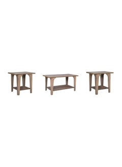 AFT 3-Piece Living Room center / coffee Table Set – Large Center Table with 2 Accent Tables – Modern Design & Versatile Functionality. Spacious Center Table & 2 Stylish Side Tables – Perfect for Any Décor. (Dark Walnut Brown) Arfan  - Image 2