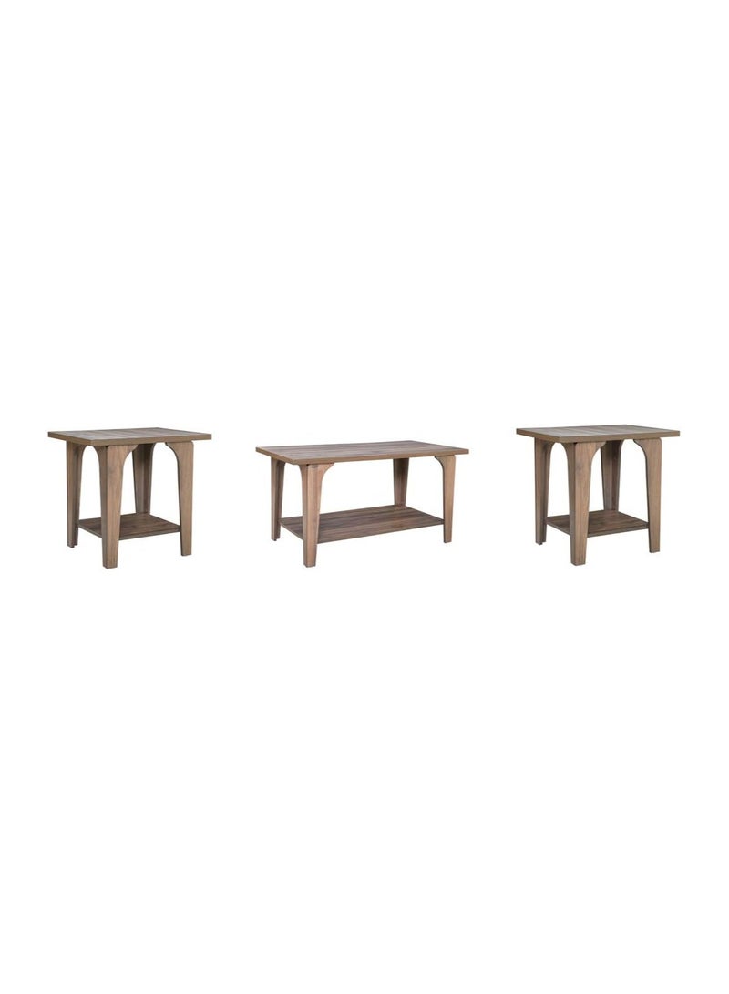 AFT 3-Piece Living Room center / coffee Table Set – Large Center Table with 2 Accent Tables – Modern Design & Versatile Functionality. Spacious Center Table & 2 Stylish Side Tables – Perfect for Any Décor. (Dark Walnut Brown) Arfan  - Image 2