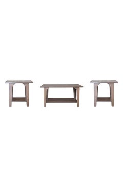 AFT 3-Piece Living Room center / coffee Table Set – Large Center Table with 2 Accent Tables – Modern Design & Versatile Functionality. Spacious Center Table & 2 Stylish Side Tables – Perfect for Any Décor. (Dark Walnut Brown) Arfan  - Image 3