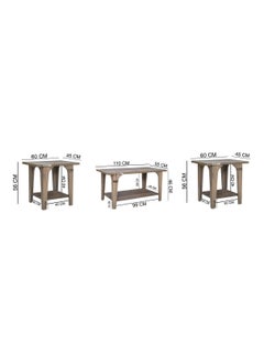 AFT 3-Piece Living Room center / coffee Table Set – Large Center Table with 2 Accent Tables – Modern Design & Versatile Functionality. Spacious Center Table & 2 Stylish Side Tables – Perfect for Any Décor. (Dark Walnut Brown) Arfan  - Image 4