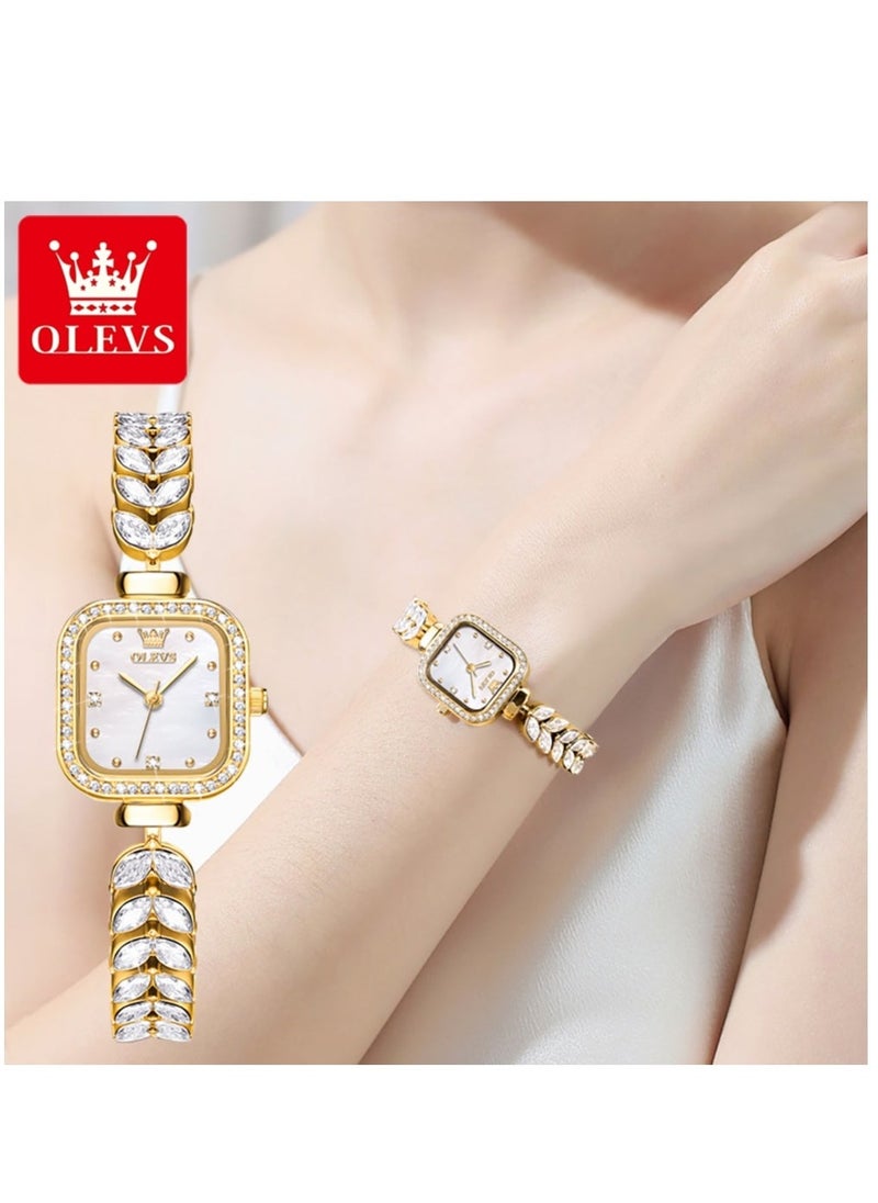 أوليفز Watches for Women Fashion Quartz Stainless Steel Water Resistant Watch Gold 9987 - Image 1