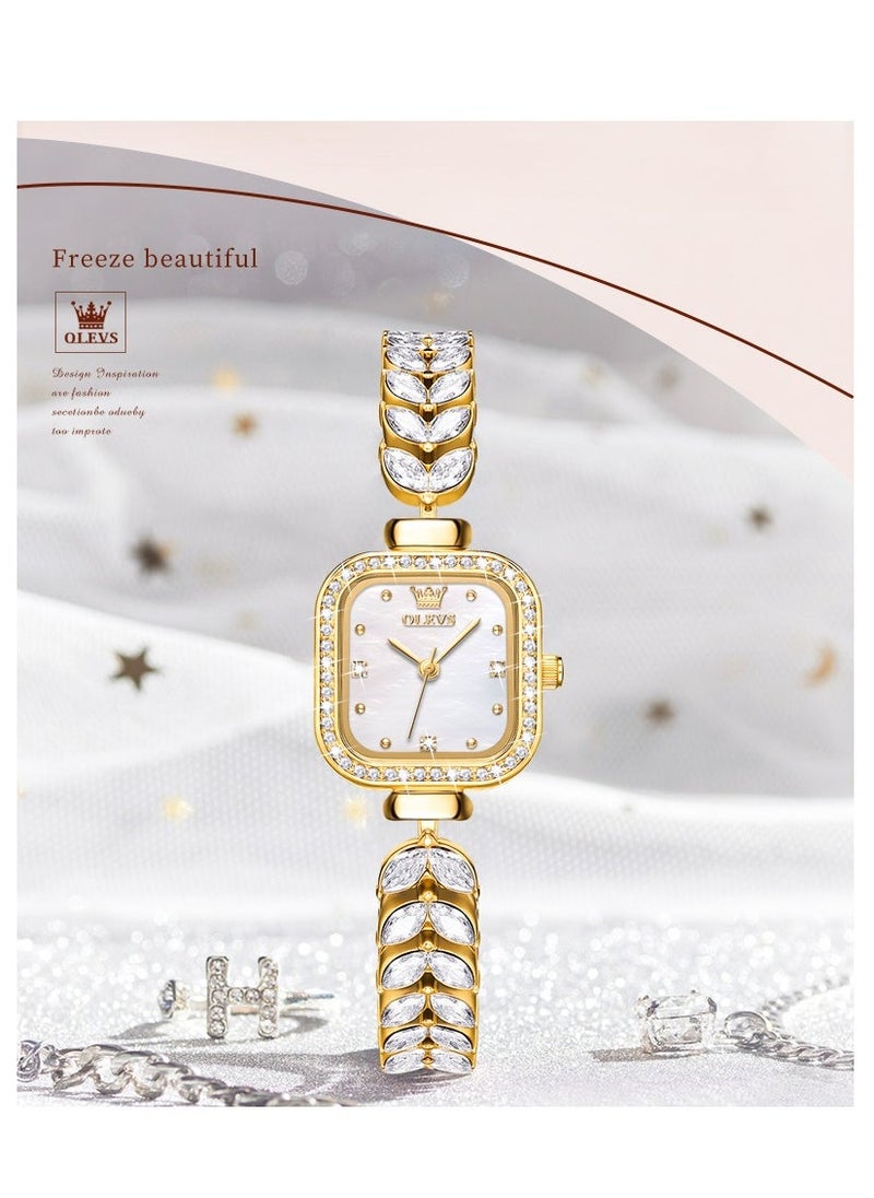 أوليفز Watches for Women Fashion Quartz Stainless Steel Water Resistant Watch Gold 9987 - Image 4