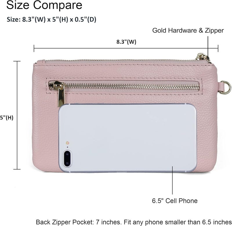 befen Genuine Leather Wristlet Clutch RFID Blocking Bag Cell Phone Wallet Purse Wristlet Wallet Purses and Handbags for Women - Image 4
