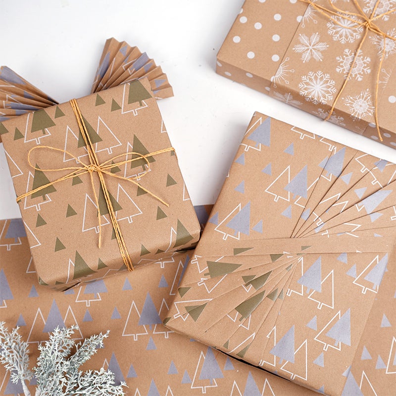 'S New Large Size Roll Christmas Gift Wrapping Paper Double-Sided Gift Wrapping Paper Retro Cowhide - Image 4