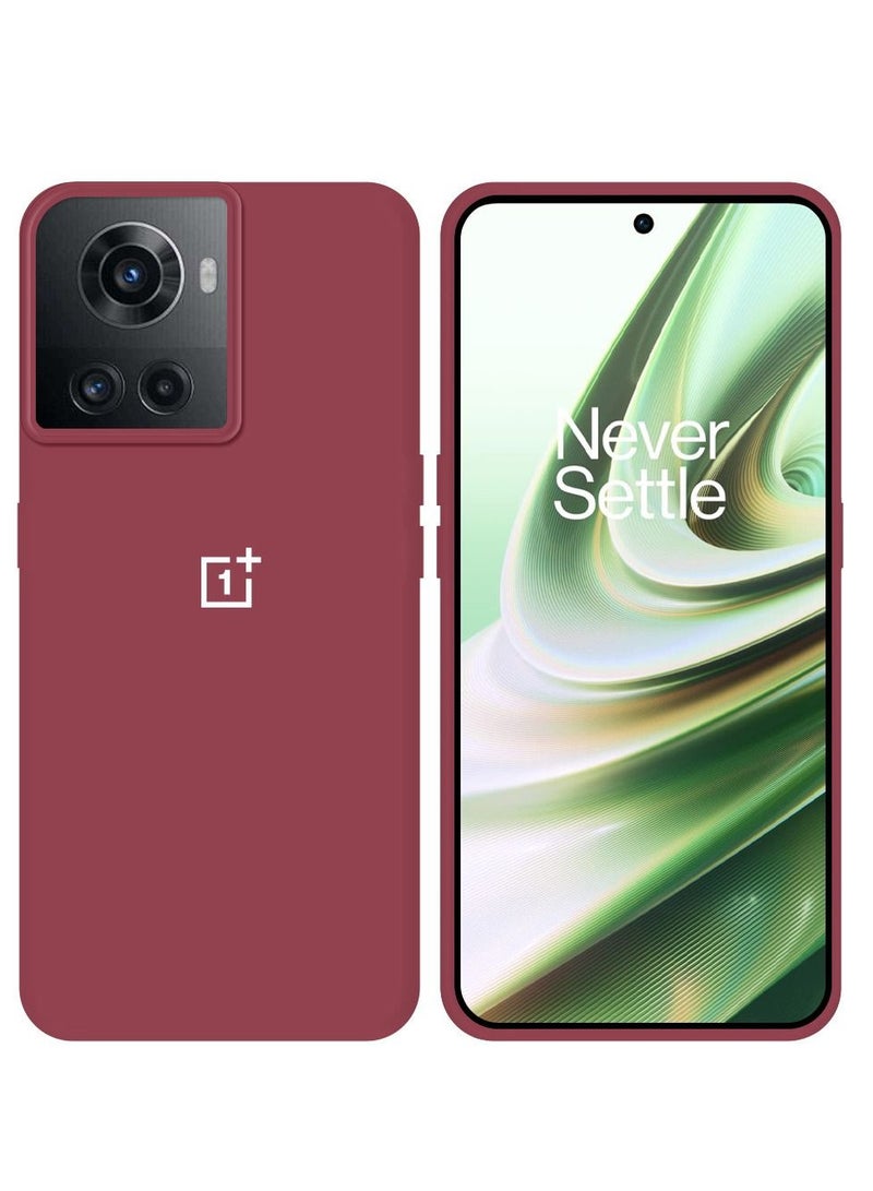 CATANES OnePlus 10R Case Silicone Cover Soft and Durable Comfortable to Grip Soft Flexible Rubber Protective Case Maroon - Image 1