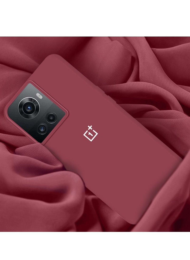 CATANES OnePlus 10R Case Silicone Cover Soft and Durable Comfortable to Grip Soft Flexible Rubber Protective Case Maroon - Image 3