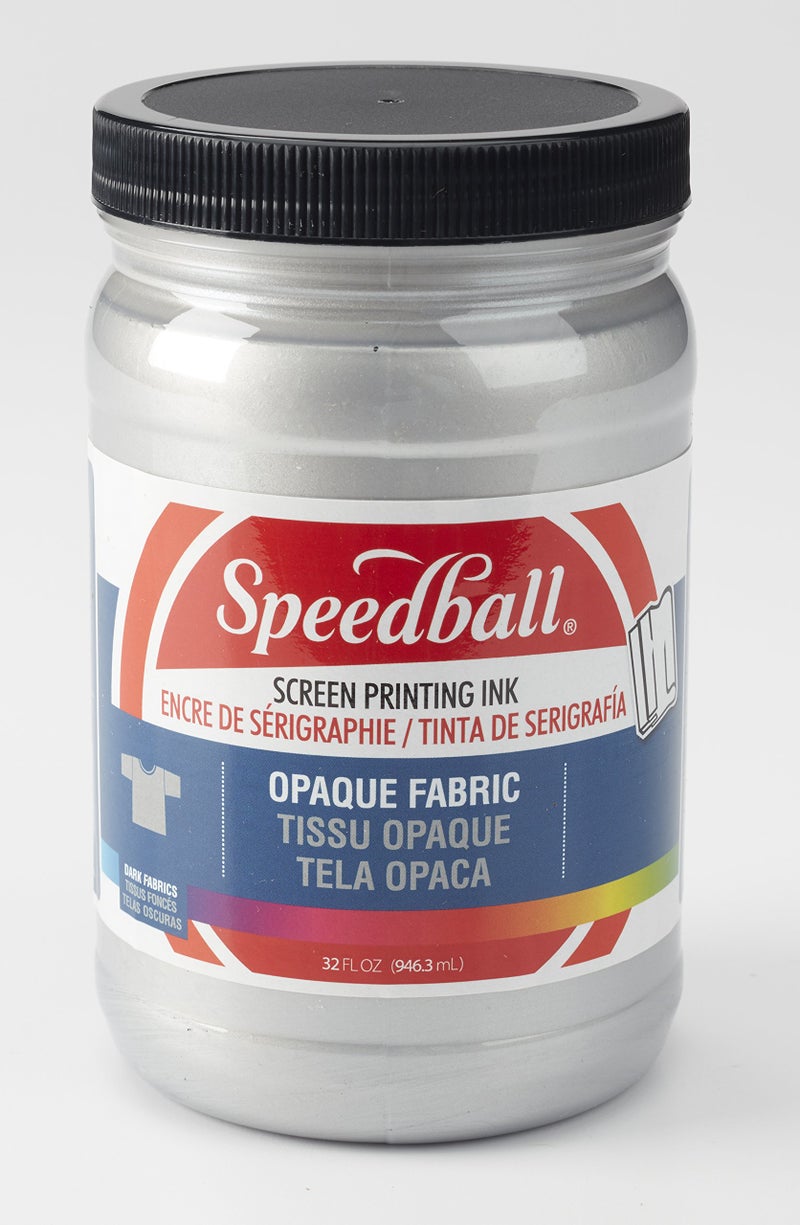 Speedball, 4827, Opaque Fabric Screen Printing Ink, 32 Fl oz., Silver - Image 2