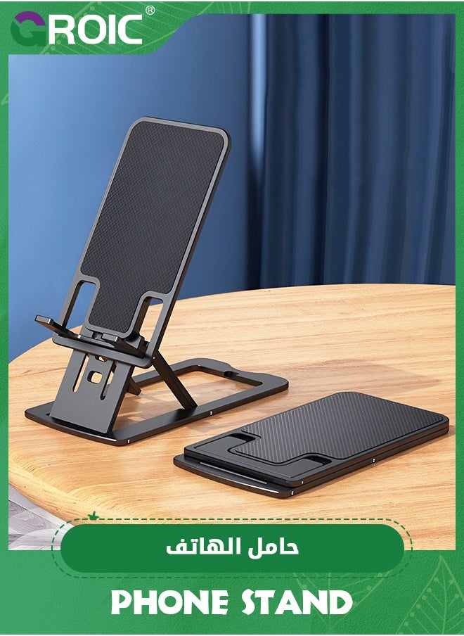 GROIC - Cell Phone Stand, Aluminum Phone Stand for Desk, Adjustable Mobile Phone Stand for Desk, Case Friendly Compatible with All Mobile Phone/iPad/Kindle/Tablet Phone Dock - Image 1