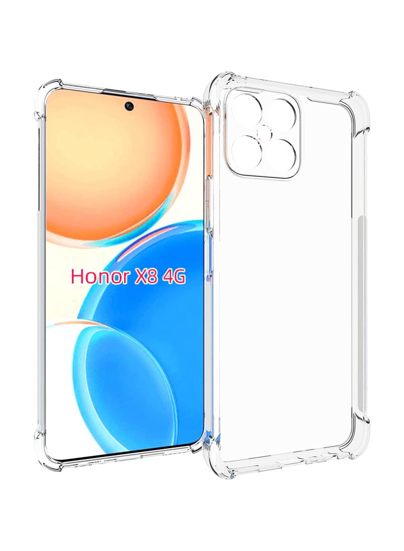 Case for Honor X8 Case Bumper Shock Absorption Tpu Transparent Cover with Four Corners Thickening