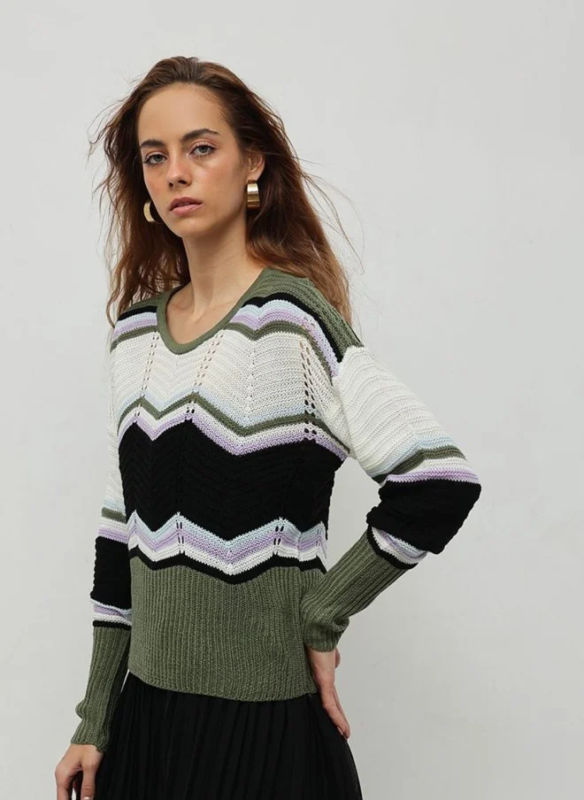 STREET 9 كنزة صوف نسائية زيتونية