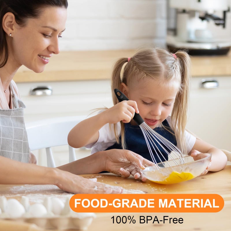 HOTEC 4 Pieces Stainless Steel Whisks Set, Wire Balloon Whisks Egg Beater, Thicken Wire &Non-slip Handle Whisk Perfect for Cooking, Stirring, Beating and Blending (Silver) - Image 3