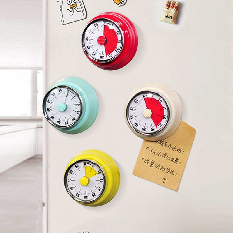 Kitchen Timer Mechanical Timer Reminder Round Time Alarm Clock Countdown Magnetic Visual - Image 2