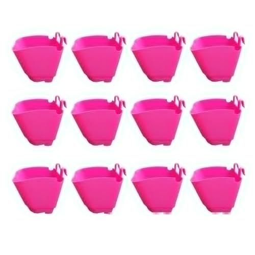 CAPPL Plastic Vertical Garden - Wall Hanging Pot (5 Inch, 12 Pots, Pink) - Image 1