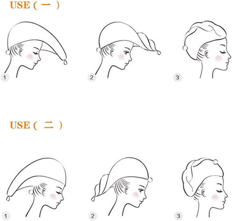 عبوة من 3 مناشف شعر من الألياف الدقيقة، منشفة ماصة وسريعة الجفاف بتصميم زر لتجفيف شعر النساء المبلل - Image 3