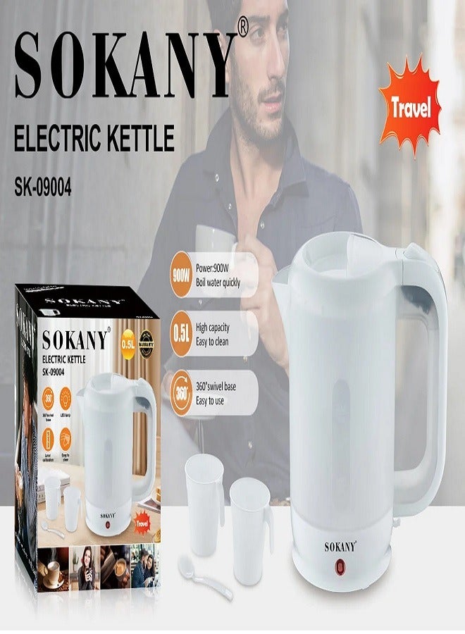 SK-09004 Plastic kettle 1/2 liter + 2 cups and spoon