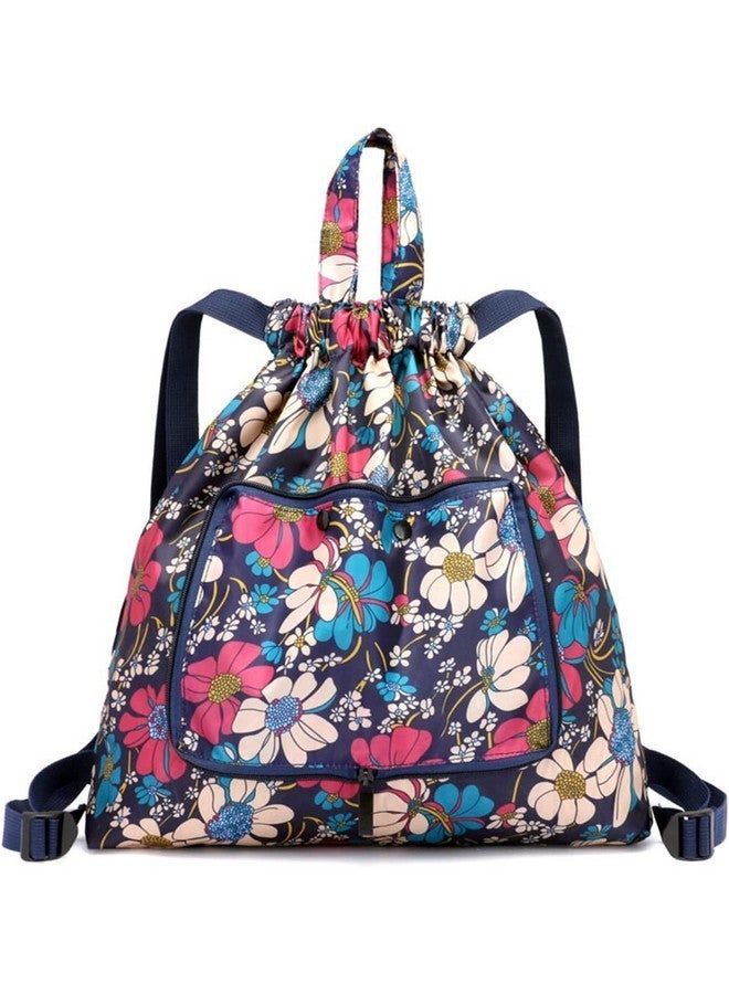 SHIDHMI New Foldable Large Capacity Travel Backpack, Foldable Large Capacity Travel Backpack, Packable Drawstring Backpack, Outdoor Travel Business Travel Storage and Use Bags (BLUE FLOWER) - Image 1