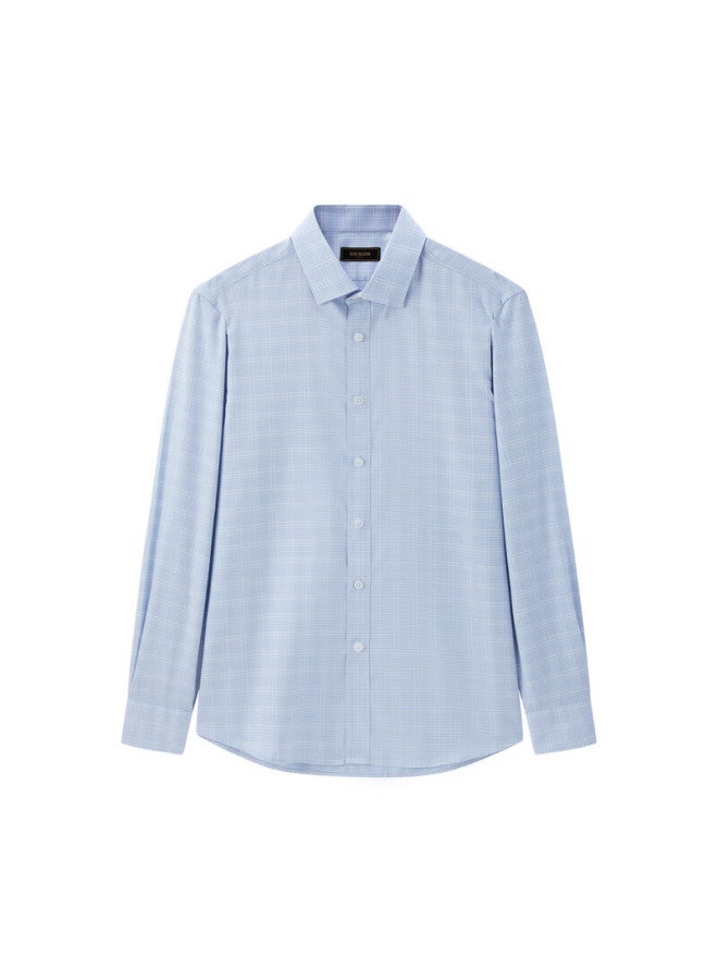 Youngor Men's Shirt, Autumn And Winter Business Casual Plaid Long-sleeve Shirt For Young Men, Blue, Size 43 - Image 3