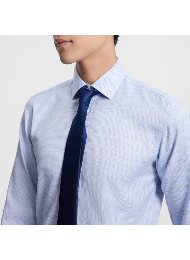 Youngor Men's Shirt, Autumn And Winter Business Casual Plaid Long-sleeve Shirt For Young Men, Blue, Size 43 - Image 2