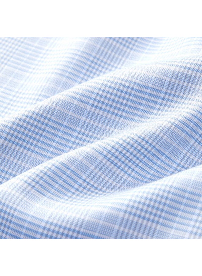 Youngor Men's Shirt, Autumn And Winter Business Casual Plaid Long-sleeve Shirt For Young Men, Blue, Size 43 - Image 4