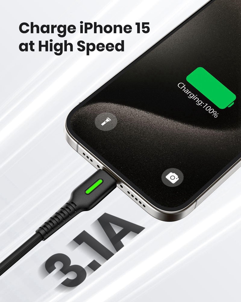 INIU USB to C Cable, 3 Packs [1.6ft+6.6ft*2] 3.1A USB A to USB C Fast Charging Cable, Braided Type C Phone Charger Cord for iPhone 16 15 Pro Samsung Galaxy S21 S20 S10 S9 Pixel LG Android - Image 3