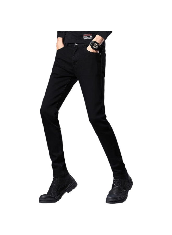 PLAYBOY Denim Jeans For Men, Spring And Summer Casual Pants, Slim Fit Trendy Stretch Skinny Trousers, Black, Size 32 - Image 1