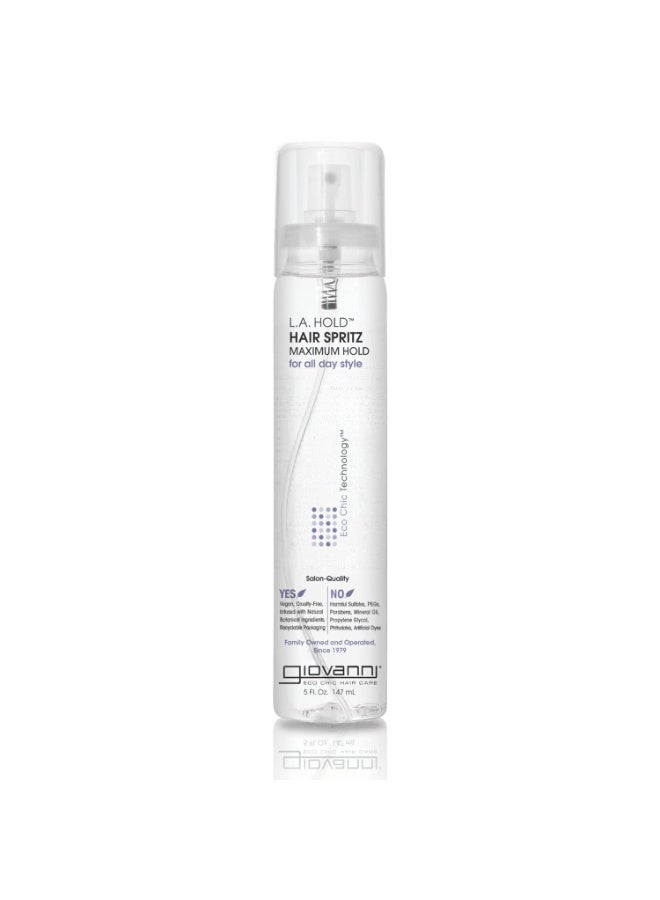 Giovanni L.A. Hold Hair Spritz - Maximum Hold Styling Spray, Lightweight, Lauryl & Laureth Sulfate Free - - Image 1