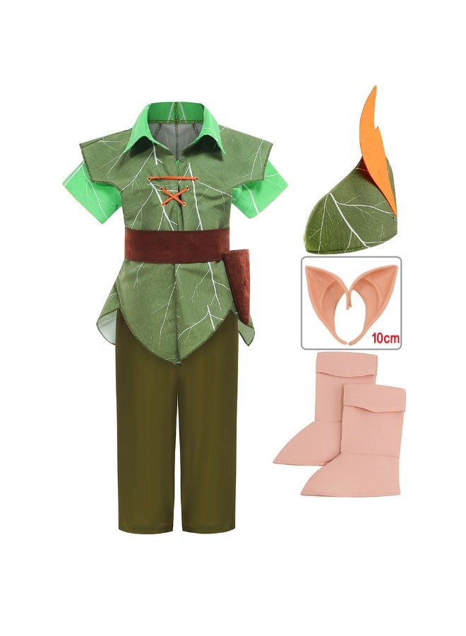 NIBEMINENT The Green elf, Peter Pan performance costume, Christmas children's party boy costume - Image 1