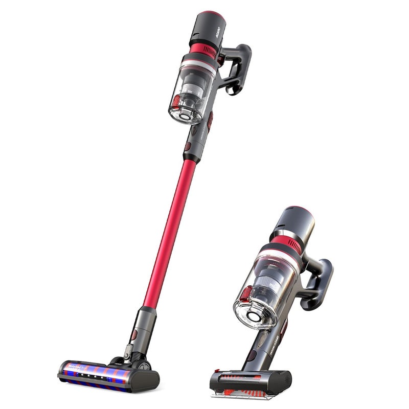 AGARO Supreme Cordless Stick Vacuum Cleaner2In1 HandheldStick400W Motor25 Kpa Suction Power3 Adjustable Suction ModesAdjustable HeadBagless Dry VacummingRedHepa Filter05 Litre1 Count - Image 1