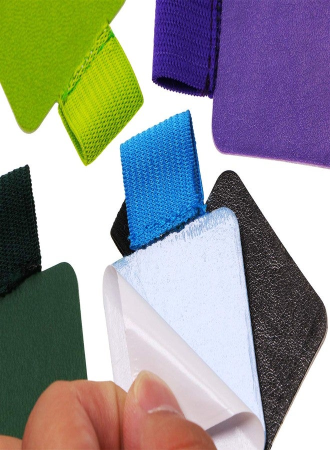Mini Skater 8Pcs Self-Adhesive Leather Pen Loop with Elastic Band,8 Color - Image 3