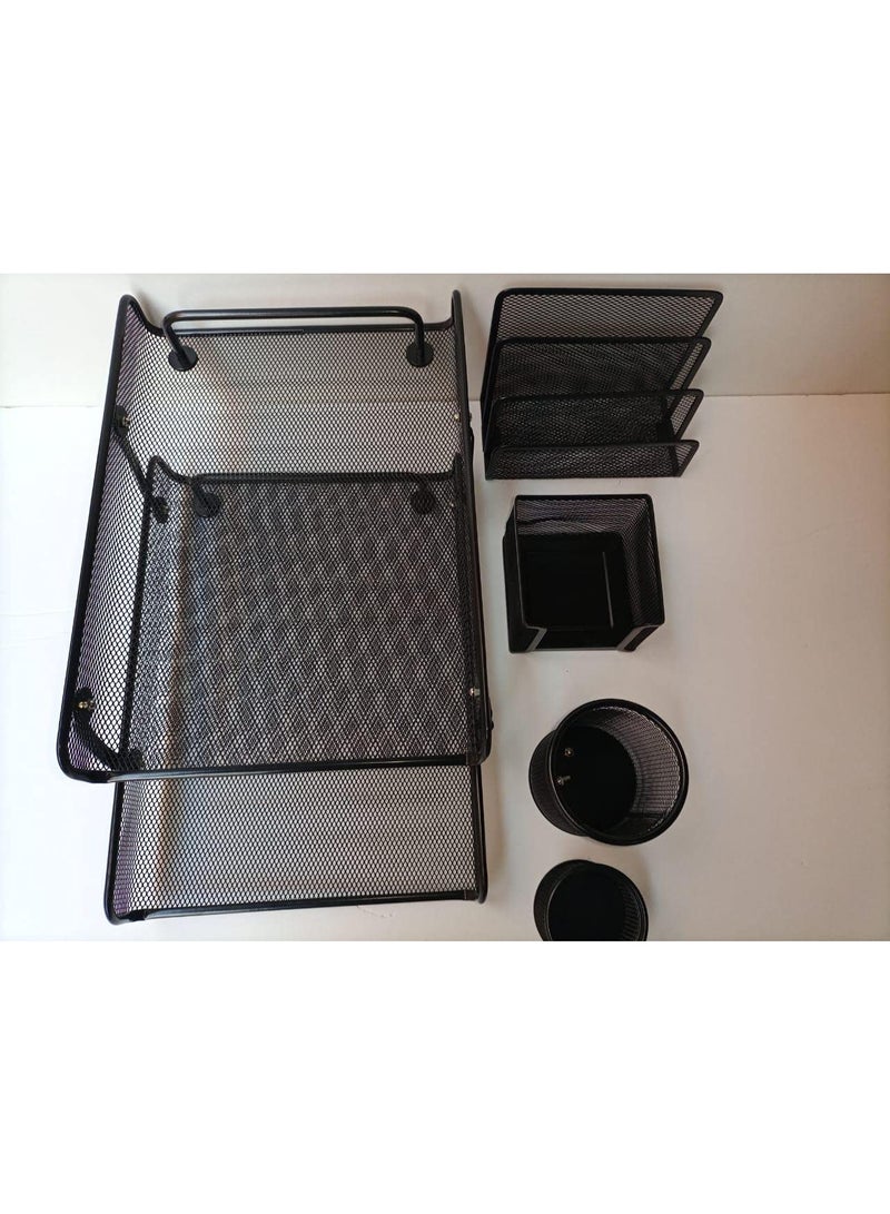 5-piece metal mesh desk organizer set - Image 1