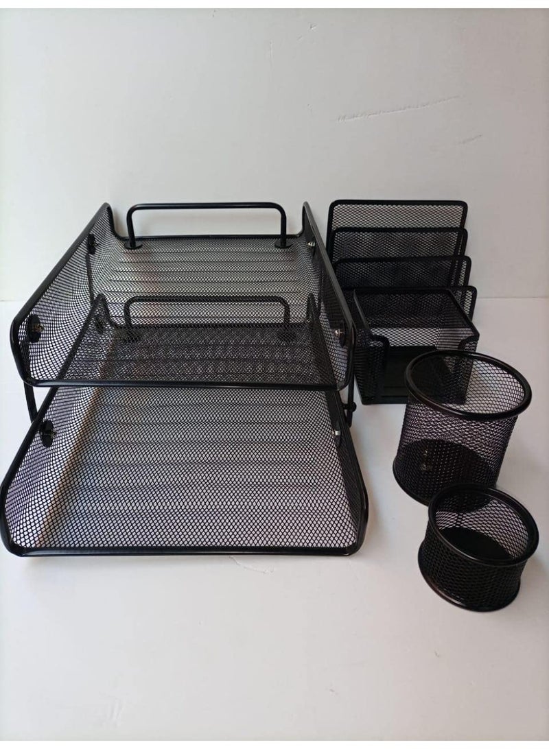 5-piece metal mesh desk organizer set - Image 2
