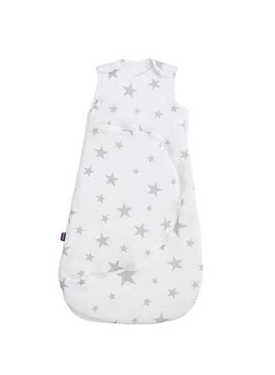 Snuz Pouch Sleeping Bag For Infant And Baby Clever Nappy Change Zip 100% Cotton For Temperatures If 21 - 23 Celsius Suitable From 0 To 6 Months Maximum Baby Length 68 Cm Grey Star