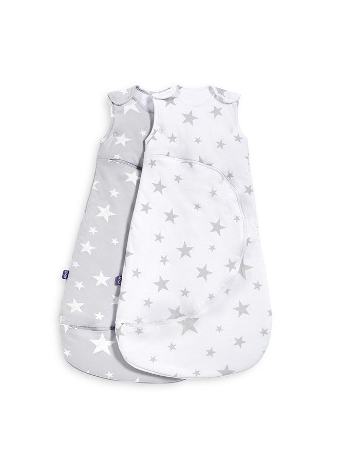 Snuz Pouch Sleeping Bag For Infant And Baby Clever Nappy Change Zip 100% Cotton For Temperatures If 21 - 23 Celsius Suitable From 0 To 6 Months Maximum Baby Length 68 Cm Grey Star  - Image 4