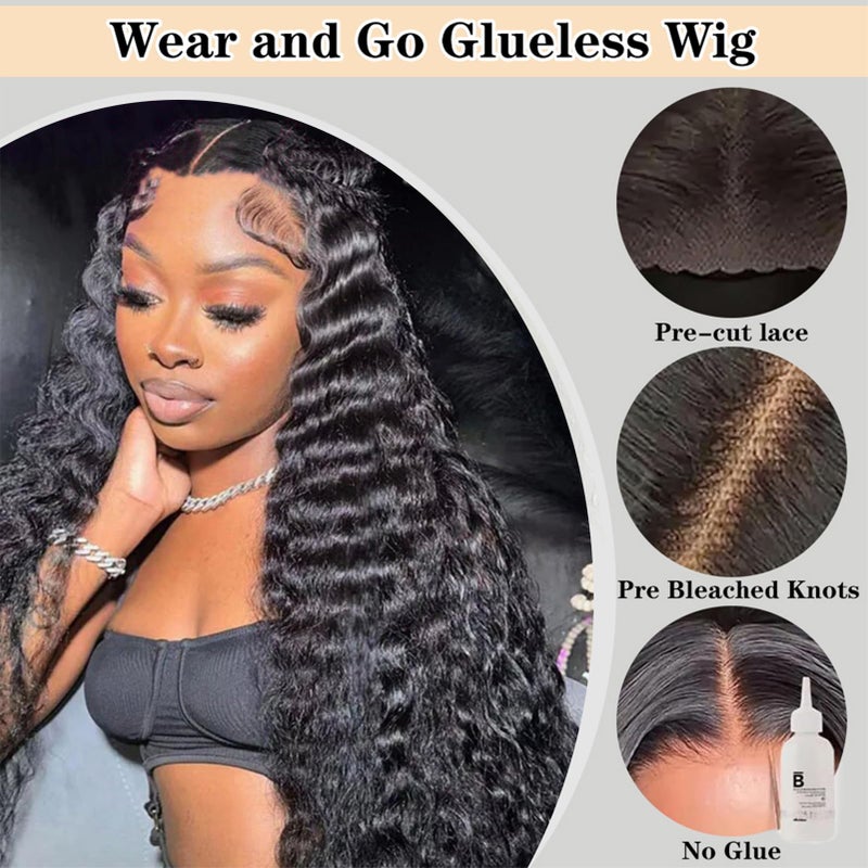 ROYAL IMPRESSION 28 Inch Loose Wave Wear And Go Glueless Wigs Human Hair Pre Plucked Pre Cut 200% Density 5x5 Loose Deep Wave HD Closure Wigs 100% Real Human Hair Wigs No Synthetic Blend Reusable 3X Longer Lifespan - Image 3