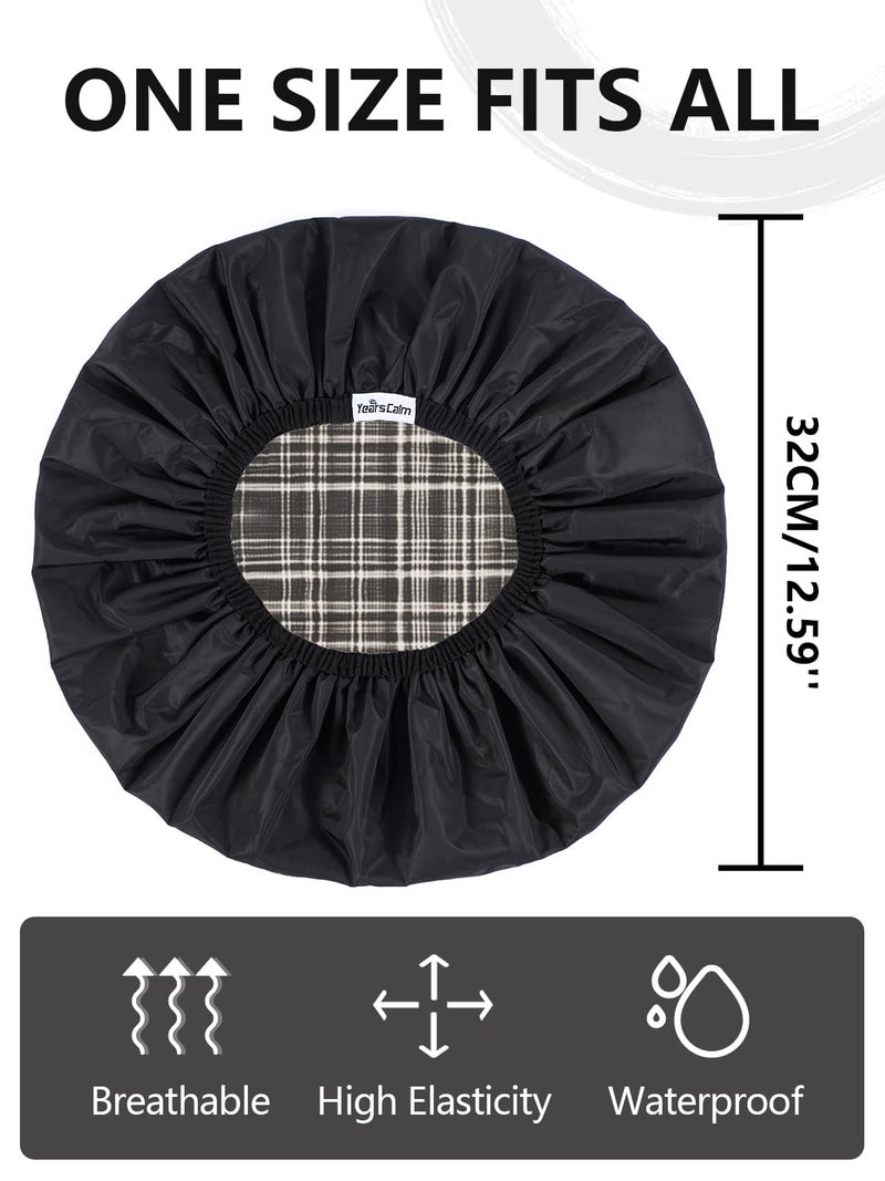 Years calm Men Shower Cap Reusable Waterproof, Dual-Layer Design, Double-Sided Use,Protects Hair in Shower, Spa, Travel & Cooking, Adjustable Elastic for Comfortable Fit (Black Plaid, One Size) - Image 5