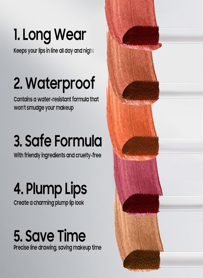 Fanterday Lip Stain Peel Off Lip Liner - Long Lasting Comfortable Vivid Color Peel Lip Stain Smudge Proof Finish, Create A Charming Vibrant Lip Color Makeup For All Skin Types with All-Day (#02 Cocoa) - Image 4