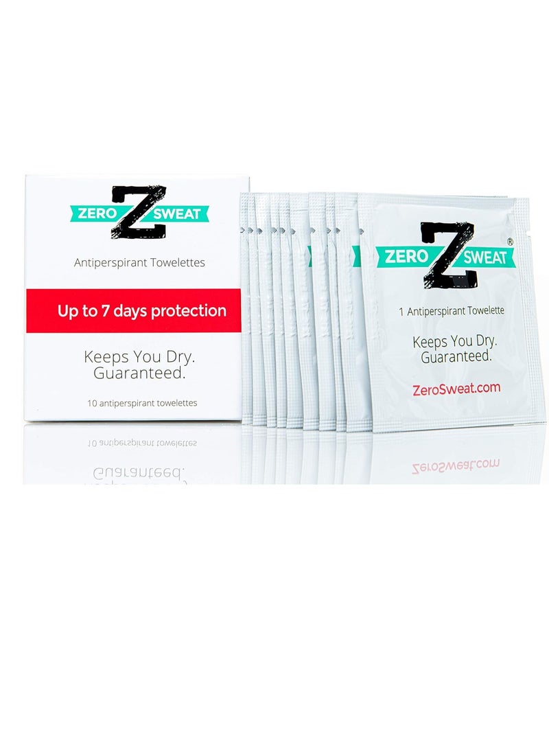 zerosweat ZeroSweat Antiperspirant Wipes Deodorant | Clinical Strength Hyperhidrosis Treatment - Reduces Armpit Sweat - 10 Wipes New & Improved - Image 3